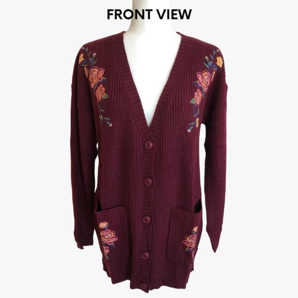 SALE!!!!! NWT Flying Tomato Cable Knit Cardigan with Embroidery - Picture 1 of 4